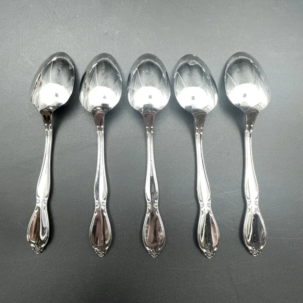 Oneida Community Chantelaine Stainless Teaspoons Lot of 5 Replacement